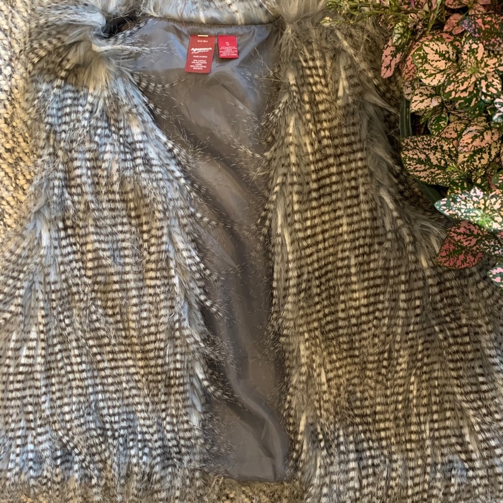 Grey faux fur vest